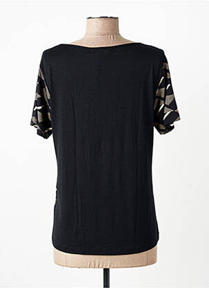 T-shirt stretch manches courtes noir PAUL BRIAL femme