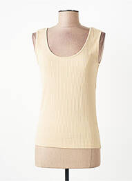Débardeur tissage côtelé sans manche beige PAUL BRIAL femme