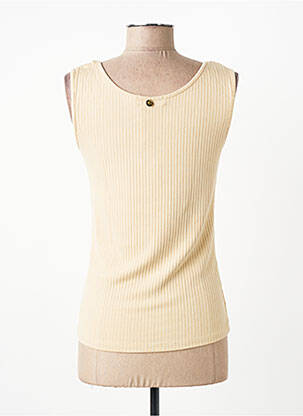 Débardeur tissage côtelé sans manche beige PAUL BRIAL femme