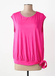 Top tissage jersey manches courtes rose SEE THE MOON femme