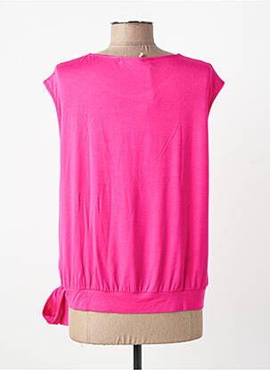 Top tissage jersey manches courtes rose SEE THE MOON femme