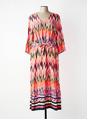 Robe longue coupe cintrée manches 3/4 rose BETTY BARCLAY femme