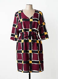 Robe mi-longue manches 3/4 manches 3/4 rouge GRIFFON femme