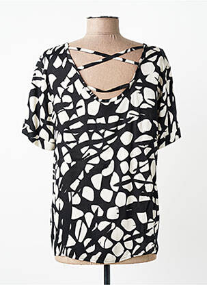 T-shirt coupe cintrée manches courtes noir GRIFFON femme