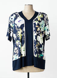 T-shirt coupe droite manches courtes bleu I.ODENA femme