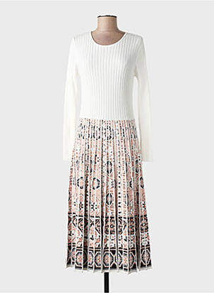 Robe longue manches longues manches longues beige DERHY femme