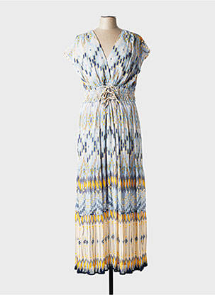 Robe longue manches courtes manches courtes bleu DERHY femme