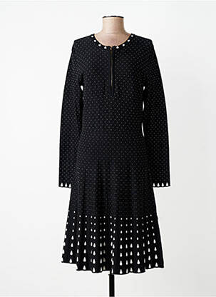 Robe mi-longue manches longues manches longues noir DERHY femme