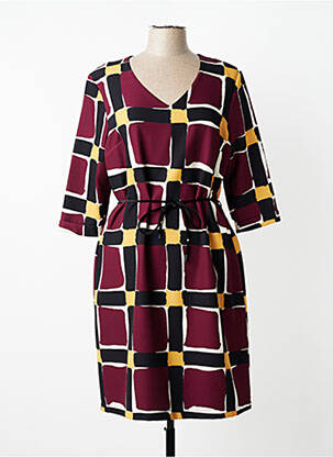 Robe mi-longue manches 3/4 manches 3/4 rouge GRIFFON femme