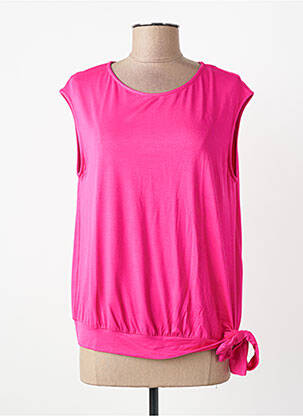 Top tissage jersey manches courtes rose SEE THE MOON femme