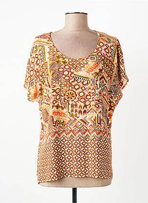 Top imprimé fantaisie manches courtes vert MERI & ESCA femme