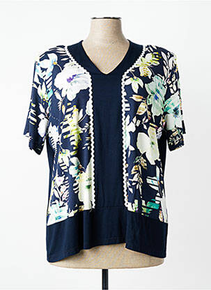 T-shirt coupe droite manches courtes bleu I.ODENA femme