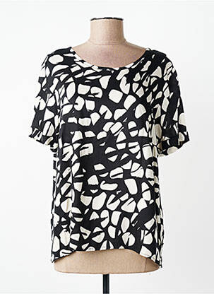 T-shirt coupe cintrée manches courtes noir GRIFFON femme