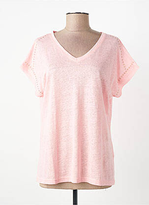 T-shirt coupe droite manches courtes rose I.ODENA femme