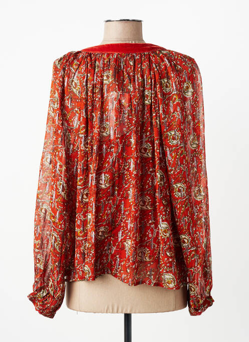 Blouse col rond manches longues orange DERHY femme