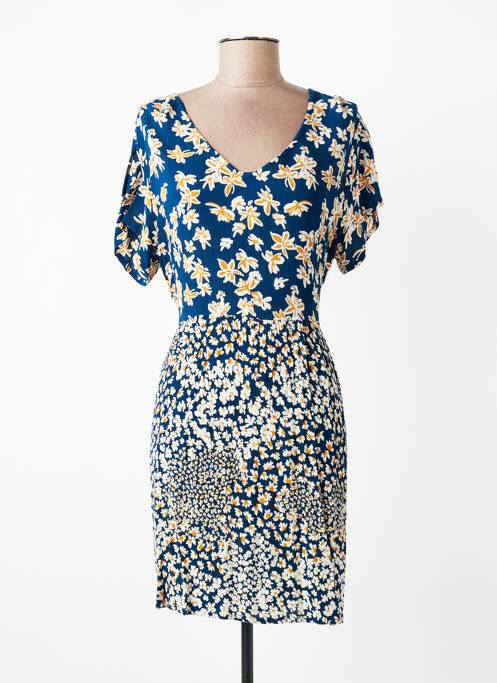 Robe courte manches courtes manches courtes bleu AGATHE & LOUISE femme