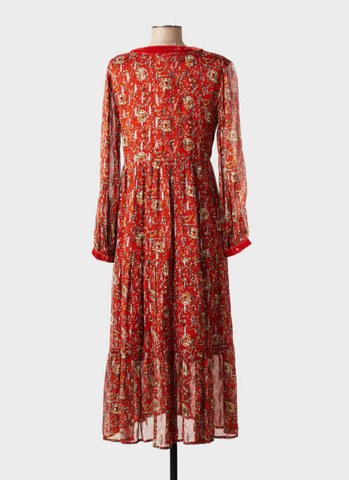 Robe longue manches longues manches longues orange DERHY femme