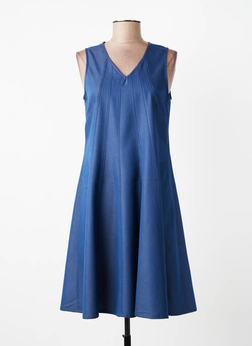 Robe mi-longue sans manche sans manche bleu GUY DUBOUIS femme