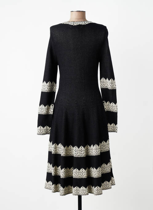 Robe mi-longue manches longues manches longues noir DERHY femme