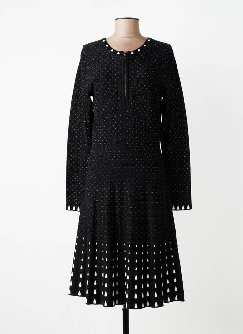 Robe mi-longue manches longues manches longues noir DERHY femme