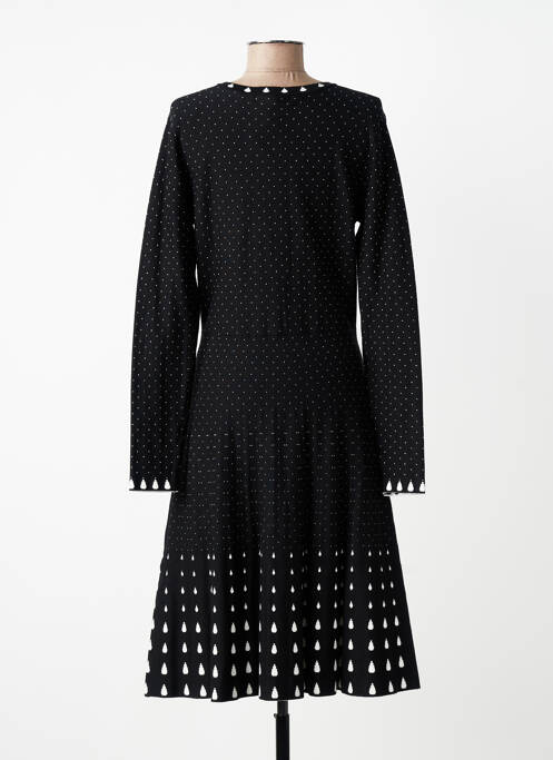 Robe mi-longue manches longues manches longues noir DERHY femme