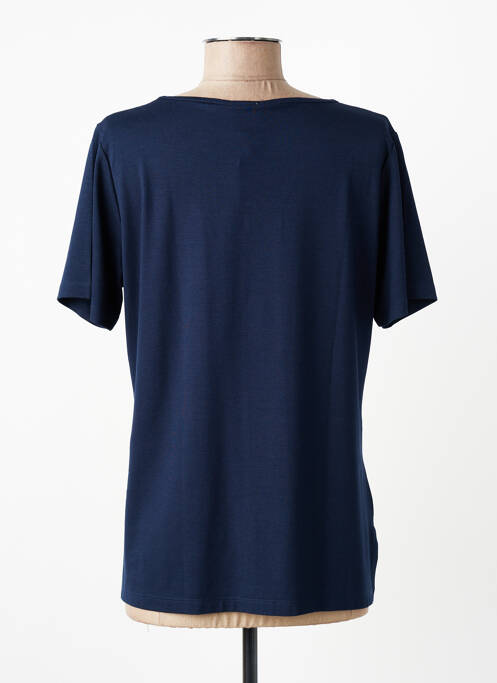 T-shirt sérigraphie avec strass manches courtes bleu GUY DUBOUIS femme