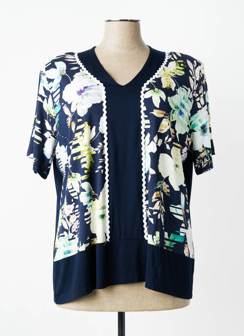 T-shirt coupe droite manches courtes bleu I.ODENA femme