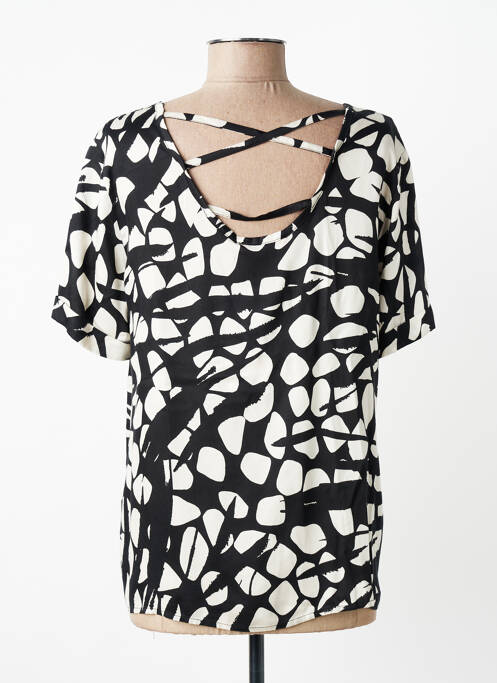 T-shirt coupe cintrée manches courtes noir GRIFFON femme