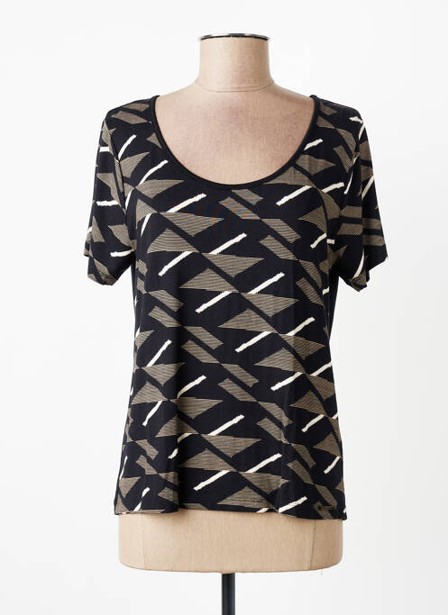 T-shirt stretch manches courtes noir PAUL BRIAL femme