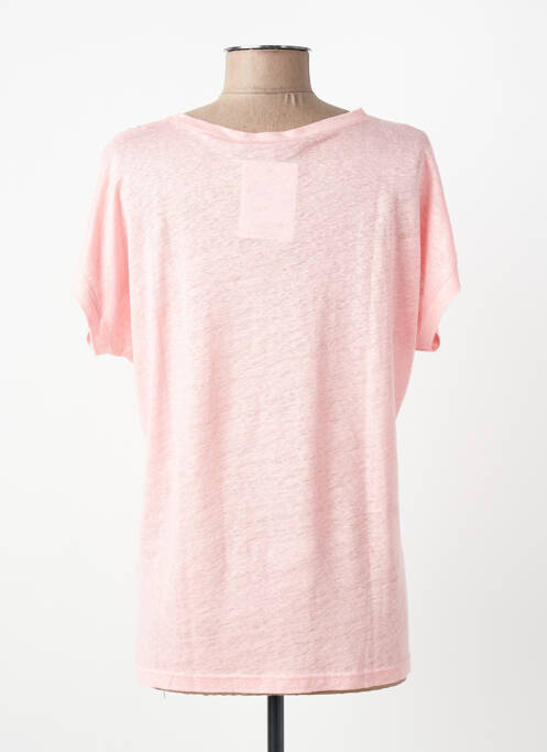 T-shirt coupe droite manches courtes rose I.ODENA femme