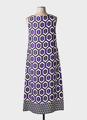 Robe longue imprimé fantaisie sans manche violet VERA MONT femme
