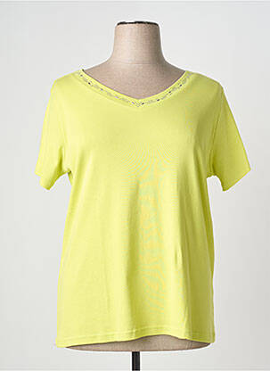 T-shirt coupe droite manches courtes vert I.ODENA femme