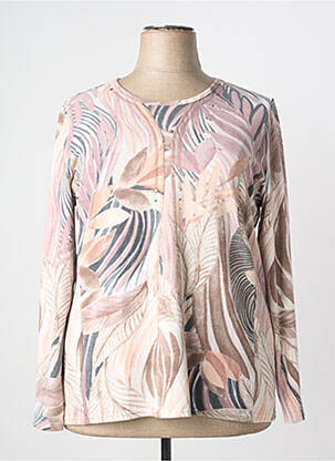 Pull coupe droite manches longues rose GEVANA femme