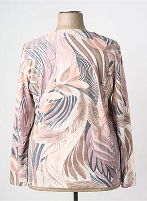 Pull coupe droite manches longues rose GEVANA femme