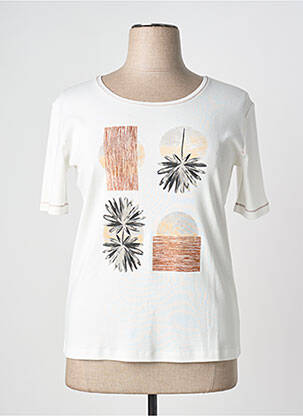 T-shirt imprimé fantaisie manches courtes blanc GRIFFON femme