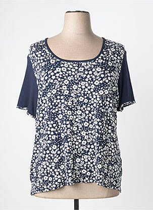 T-shirt imprimé fantaisie manches courtes bleu GUY DUBOUIS femme