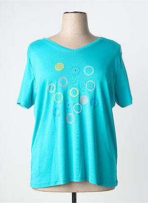 T-shirt coupe droite manches courtes bleu I.ODENA femme