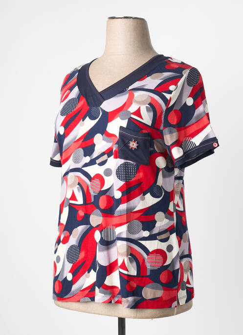 T-shirt imprimé fantaisie manches courtes rouge GUY DUBOUIS femme