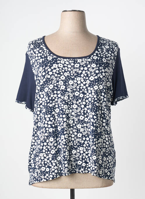 T-shirt imprimé fantaisie manches courtes bleu GUY DUBOUIS femme