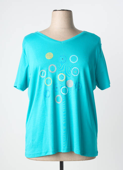 T-shirt coupe droite manches courtes bleu I.ODENA femme