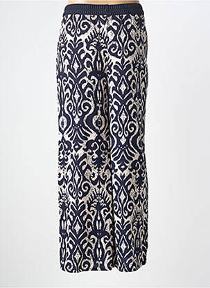 Pantalon large tissage popeline taille normale bleu I.ODENA femme