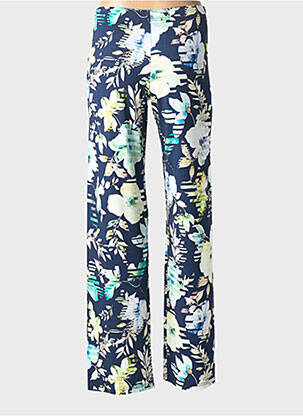 Pantalon droit stretch taille normale bleu I.ODENA femme