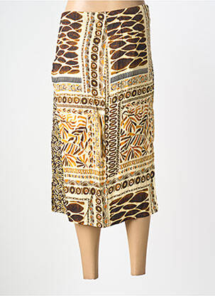 Jupe mi-longue coupe droite jaune PAUL BRIAL femme
