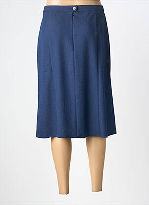 Jupe mi-longue stretch bleu GUY DUBOUIS femme