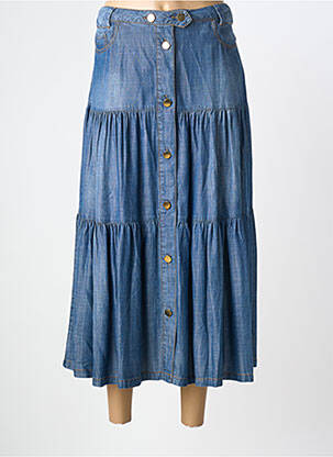 Jupe longue coupe droite bleu DERHY femme