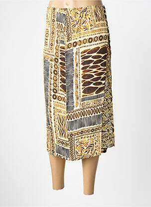 Jupe mi-longue coupe droite jaune PAUL BRIAL femme