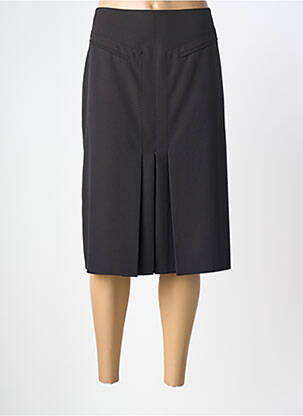 Jupe mi-longue coupe droite noir GUY DUBOUIS femme