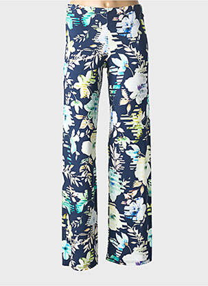 Pantalon droit stretch taille normale bleu I.ODENA femme