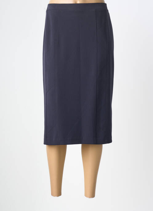 Jupe mi-longue coupe droite bleu GRIFFON femme