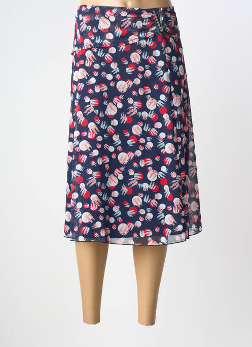 Jupe mi-longue doublure bleu GRIFFON femme